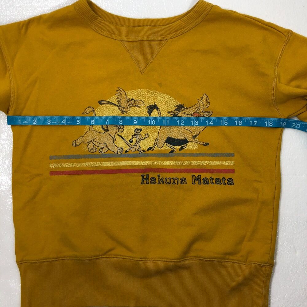 Disney The Lion King Sweatshirt Hakuna Matata Mustard Yellow Small - Picture 6 of 8